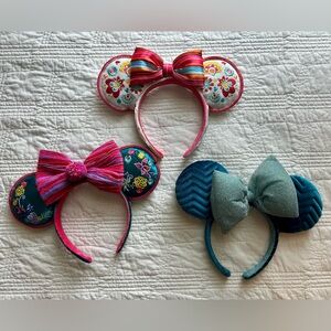 Disney Colorful Embroidered Minnie Mouse Ear Headbands Mexico Encanto Teal Puffy
